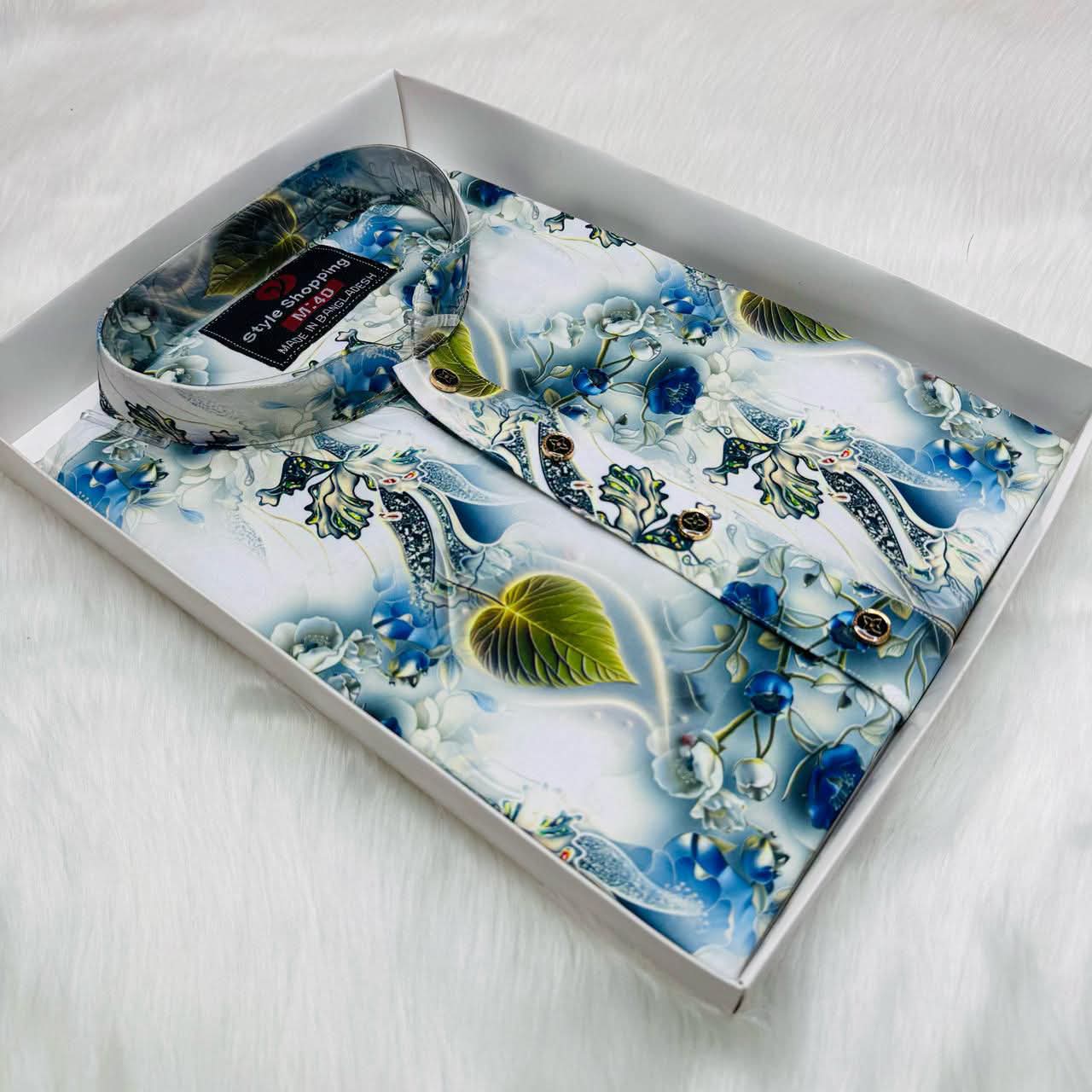 XAWZ Premium Floral Print Long Sleeve Shirt for Men